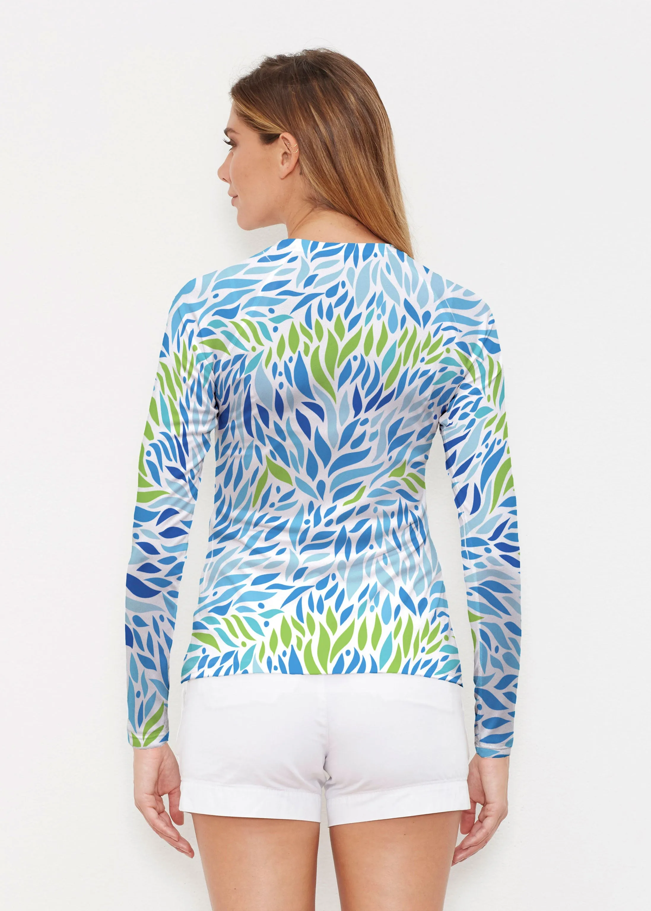 Hotsy Totsy Blue (8143) ~ Long Sleeve Rash Guard