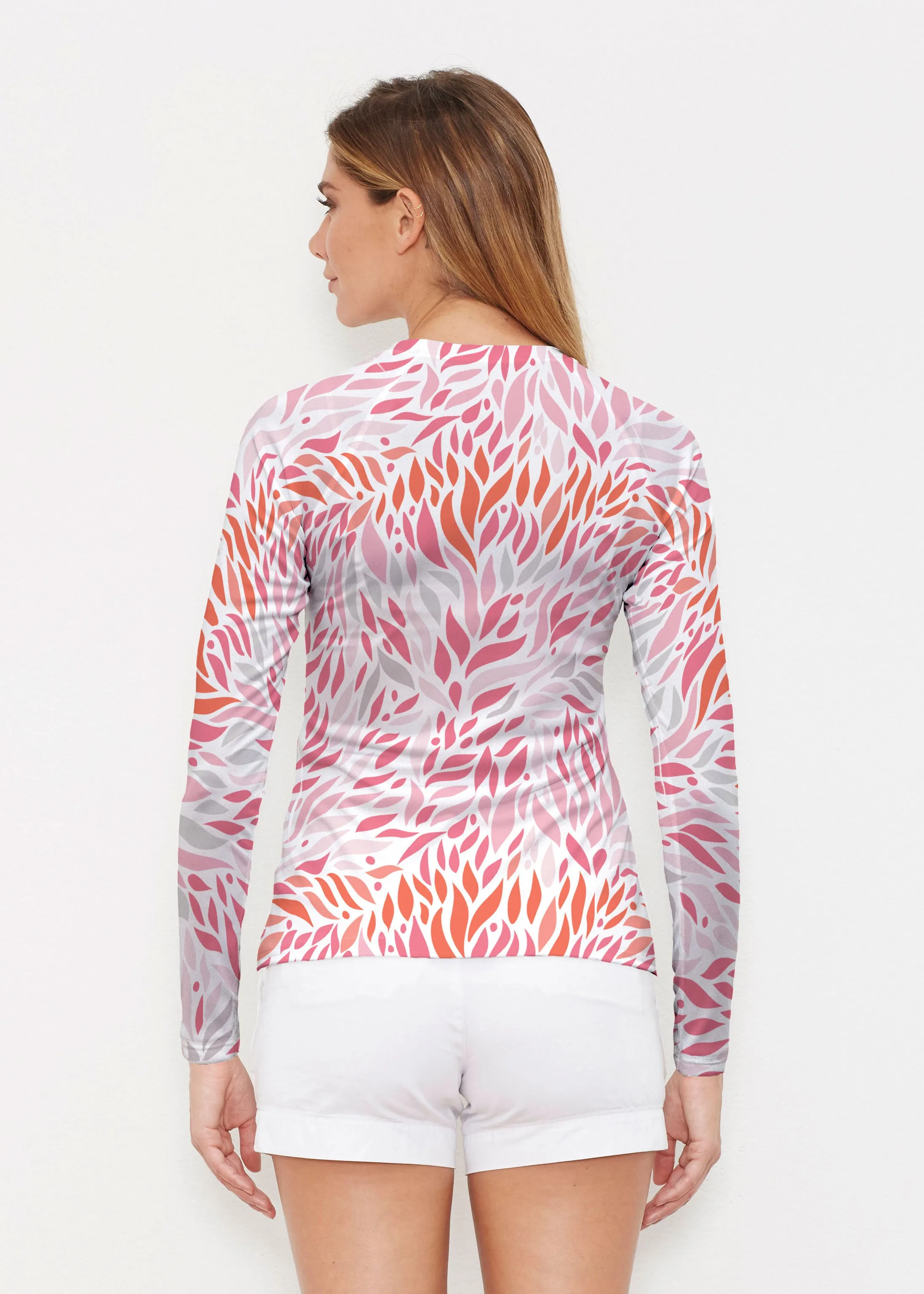 Hotsy Totsy Pink (8145) ~ Long Sleeve Rash Guard