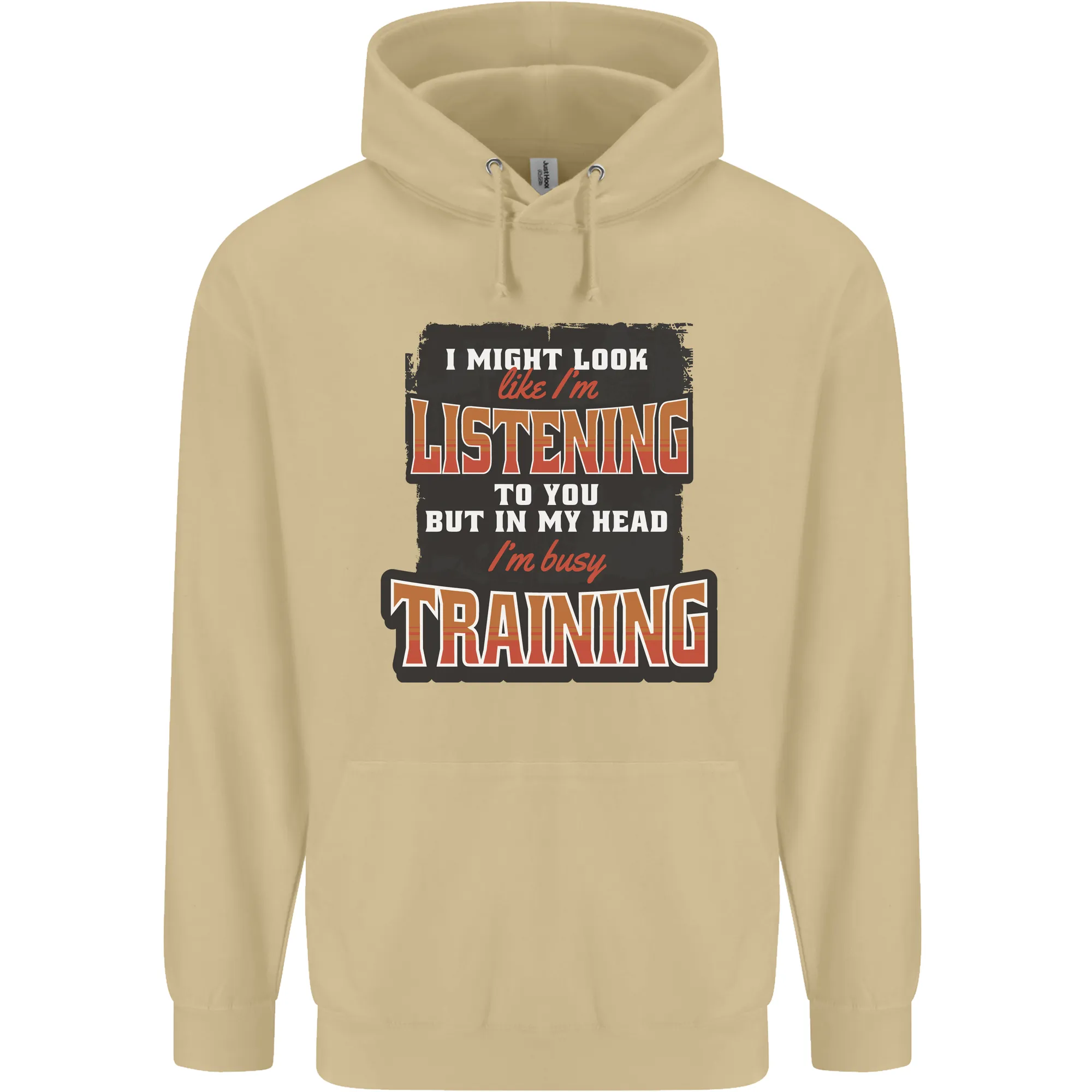 In My Head I'm Busy Training Gym Bodybuilding Mens 80% Cotton Hoodie
