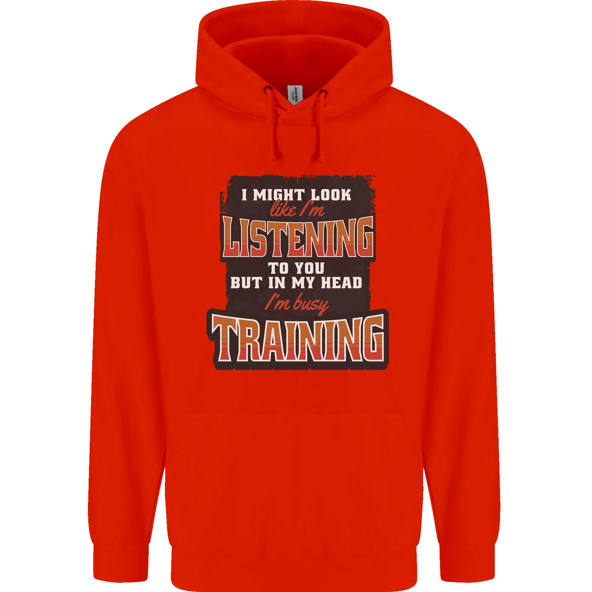 In My Head I'm Busy Training Gym Bodybuilding Mens 80% Cotton Hoodie