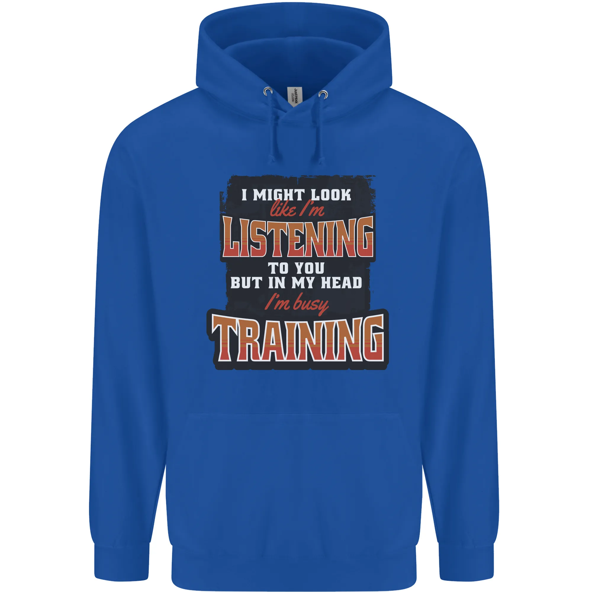In My Head I'm Busy Training Gym Bodybuilding Mens 80% Cotton Hoodie