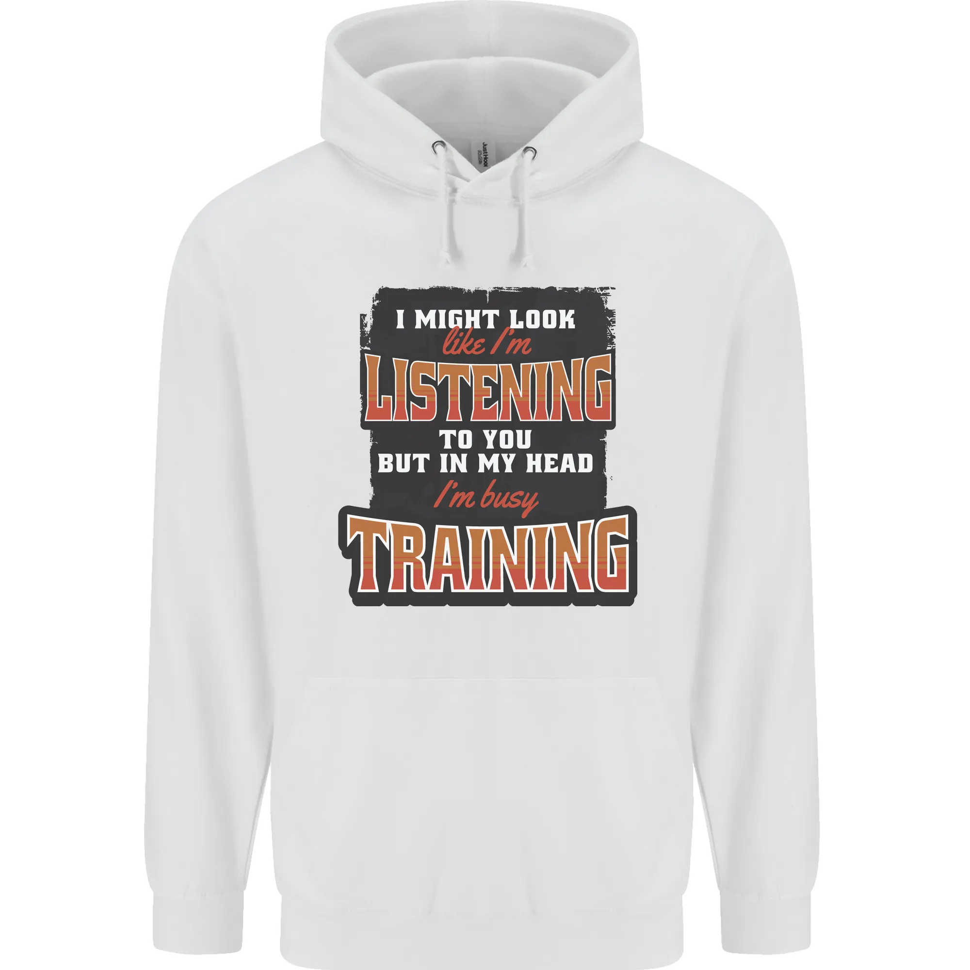 In My Head I'm Busy Training Gym Bodybuilding Mens 80% Cotton Hoodie