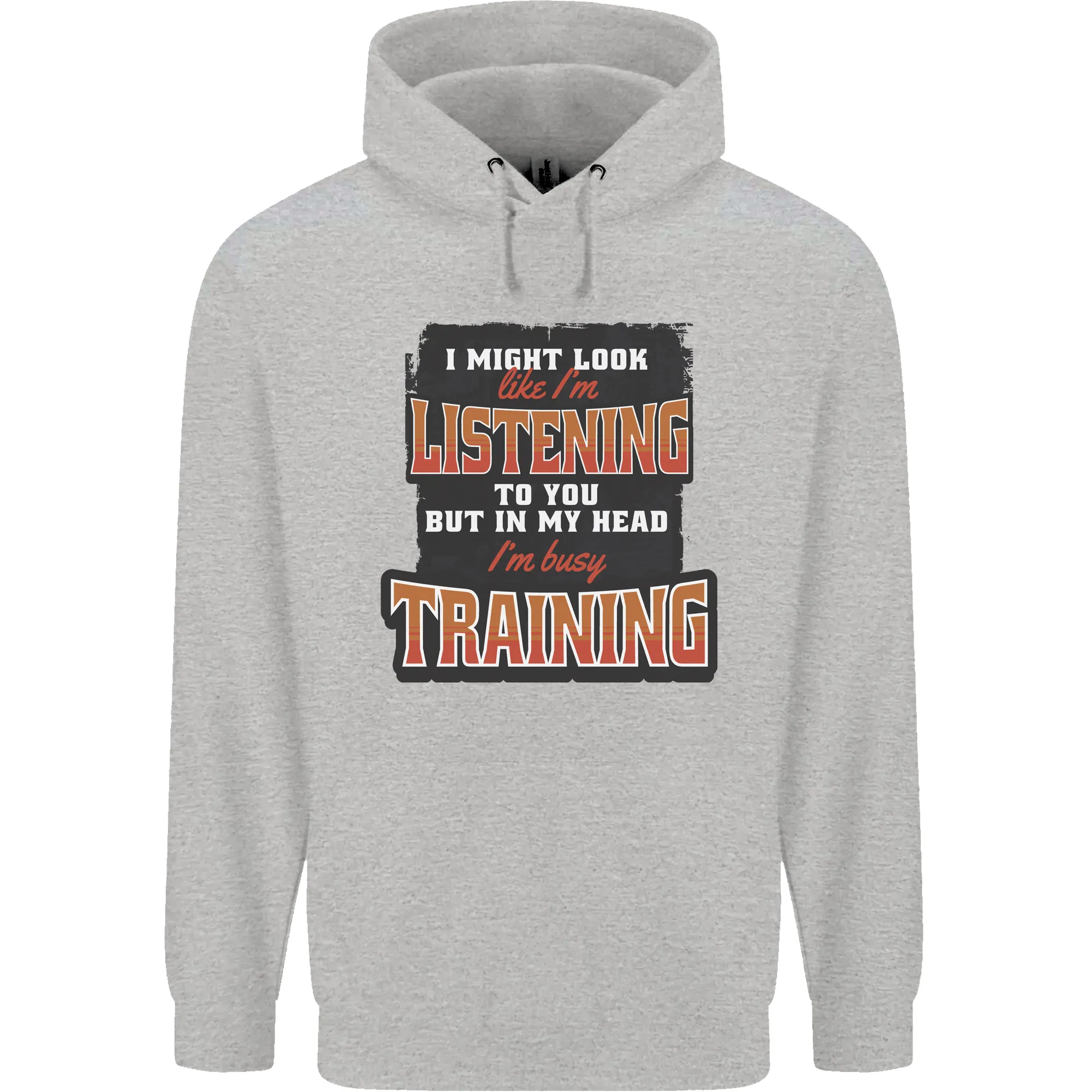 In My Head I'm Busy Training Gym Bodybuilding Mens 80% Cotton Hoodie