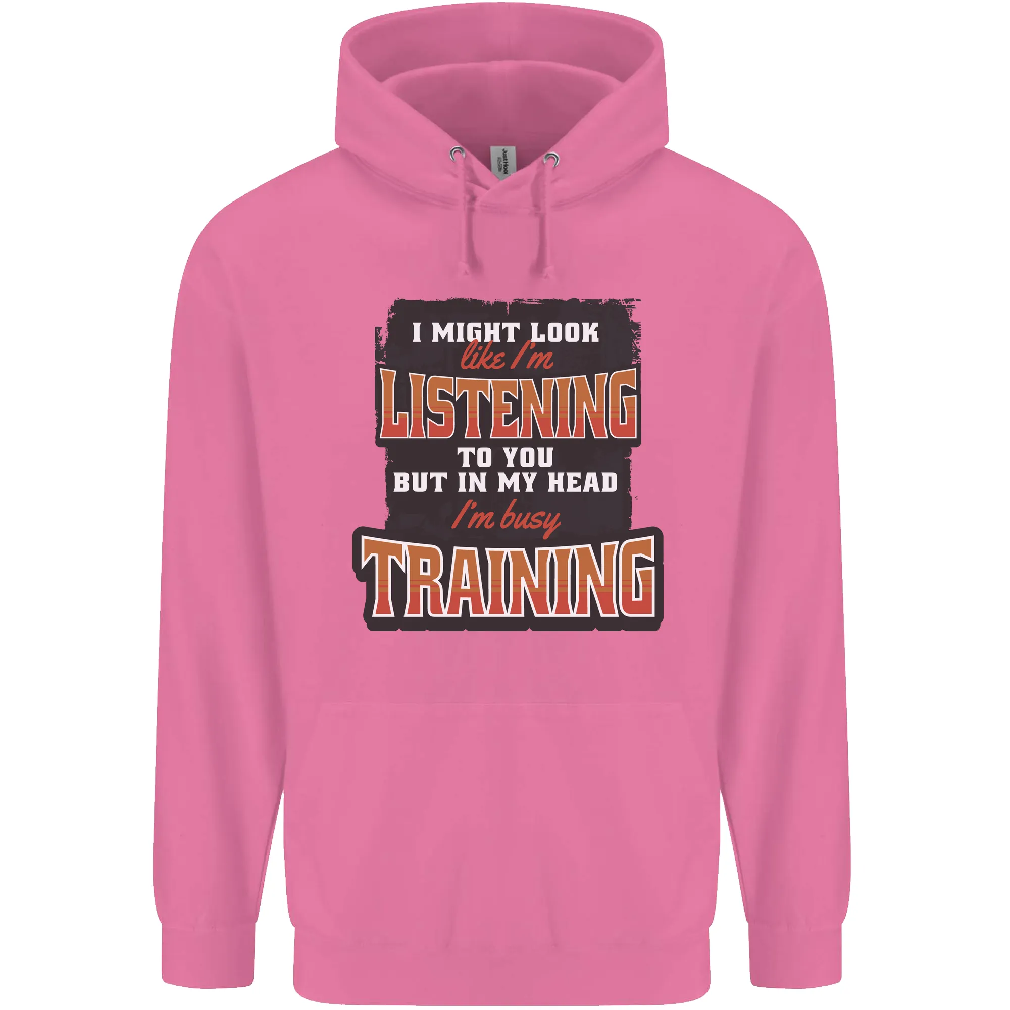 In My Head I'm Busy Training Gym Bodybuilding Mens 80% Cotton Hoodie
