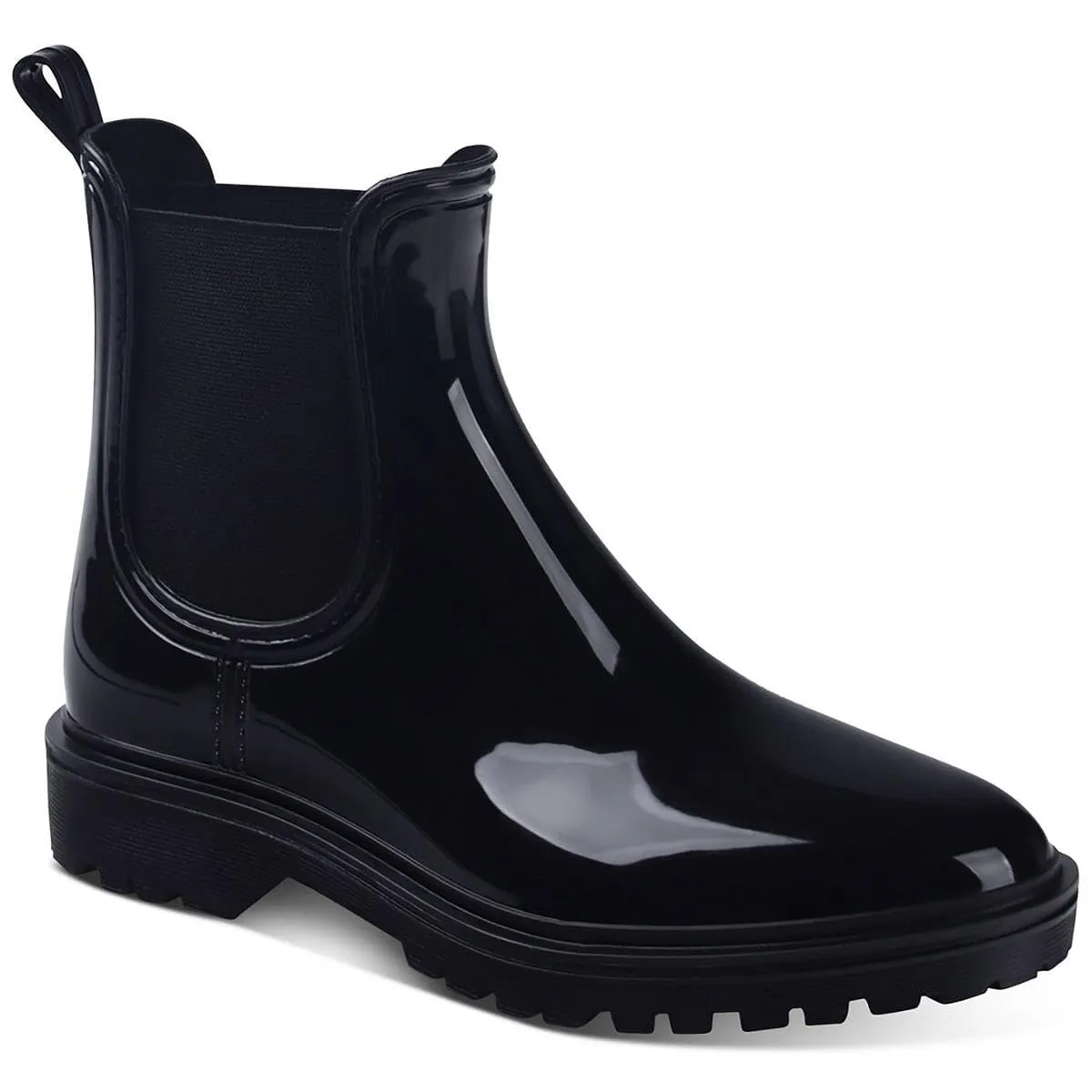 INC Womens Rylien Patent Pull On Rain Boots Black 9 Medium (B,M)