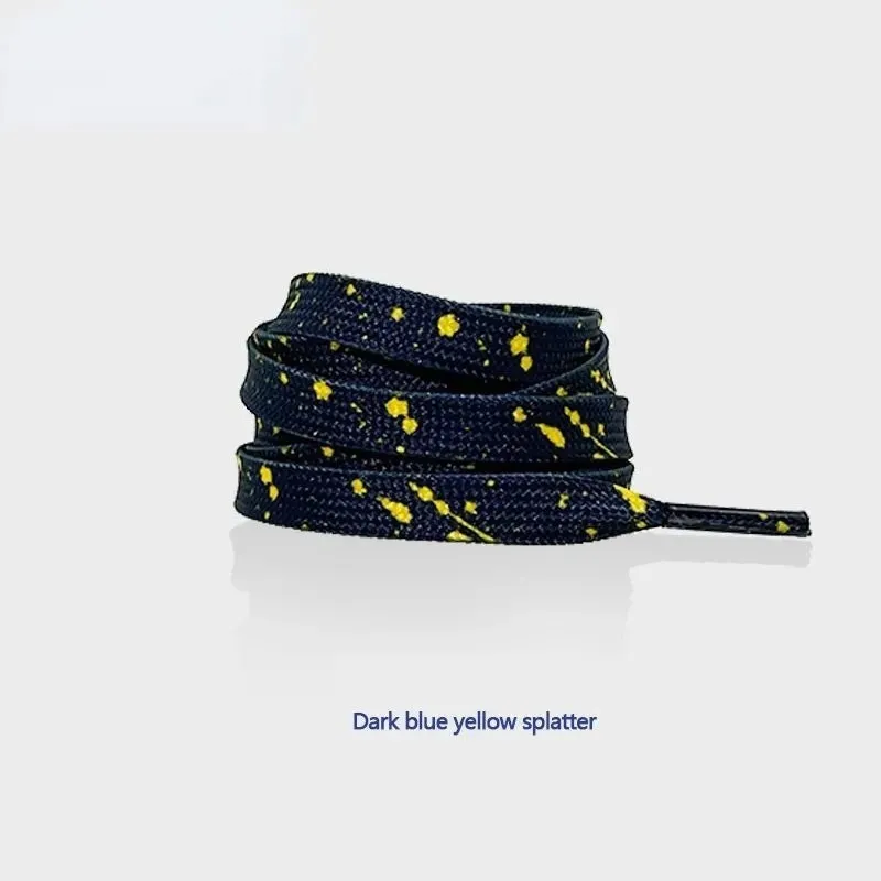 Ink Splatter Sneakers Quality Fabric 0.8cm Flats Rainbow Shoe Laces 100/120/140/160cm Length
