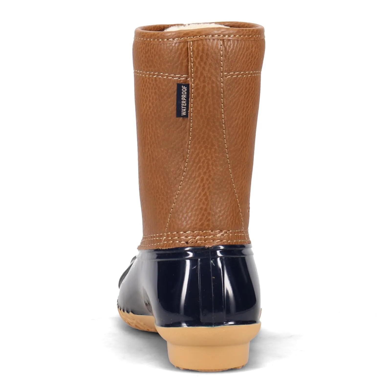 JBU by Jambu Women's Maplewood Waterproof Rain Mid Calf Boot, Navy/Tan, 10