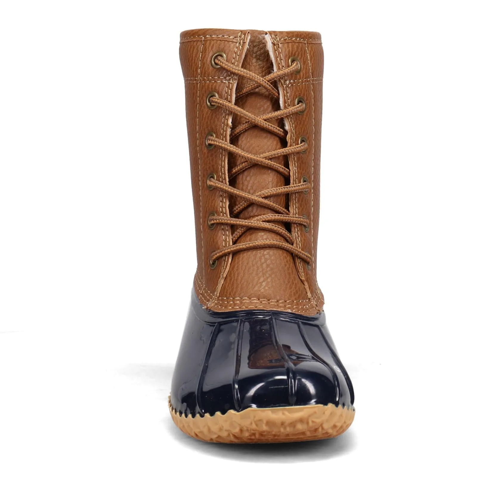 JBU by Jambu Women's Maplewood Waterproof Rain Mid Calf Boot, Navy/Tan, 10