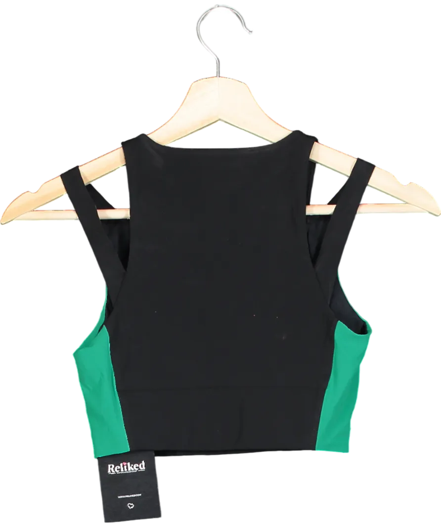 Jelenew Black Flexfit Medium-support Fast-dry Bra Top UK XS