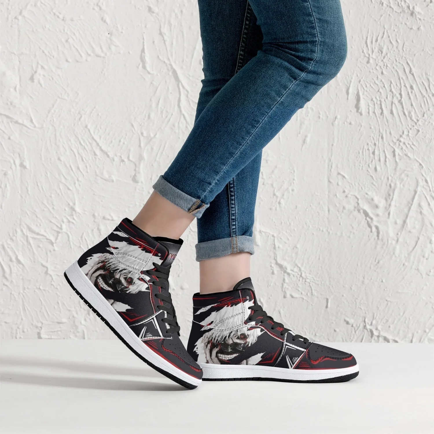 Ken Kaneki Tokyo Ghoul Mid 1 Basketball Shoes