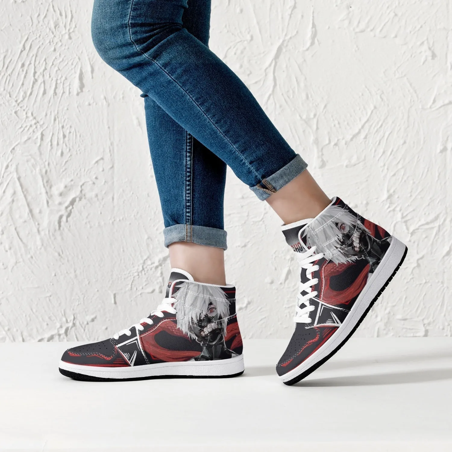Ken Kaneki Tokyo Ghoul Mid 1 Basketball Shoes