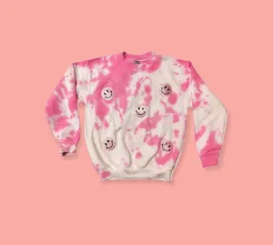 Kids All Over Smiley Tie Dye Crewneck
