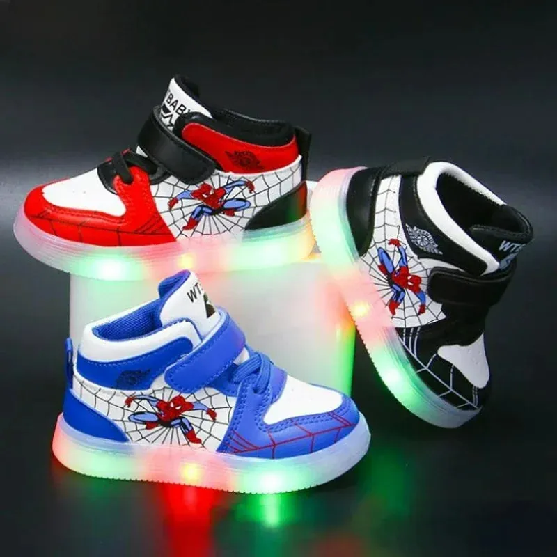 Kids Led Light Spiderman Shoes