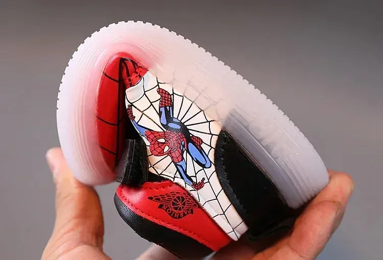 Kids Led Light Spiderman Shoes