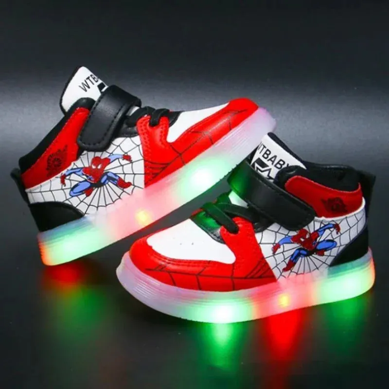 Kids Led Light Spiderman Shoes