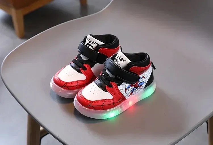 Kids Led Light Spiderman Shoes