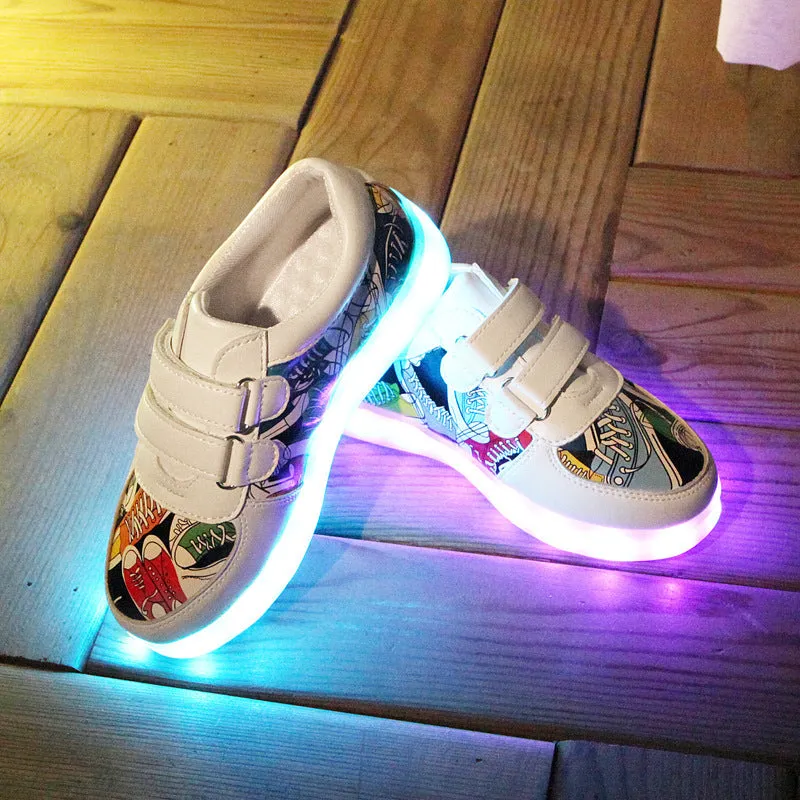Kids' LED Light-Up Velcro Shoes