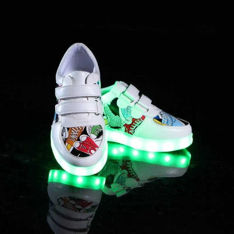 Kids' LED Light-Up Velcro Shoes