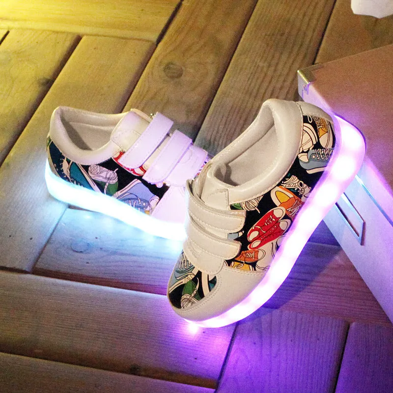 Kids' LED Light-Up Velcro Shoes