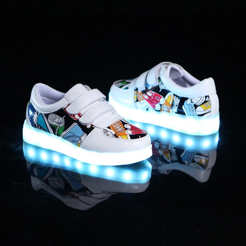 Kids' LED Light-Up Velcro Shoes