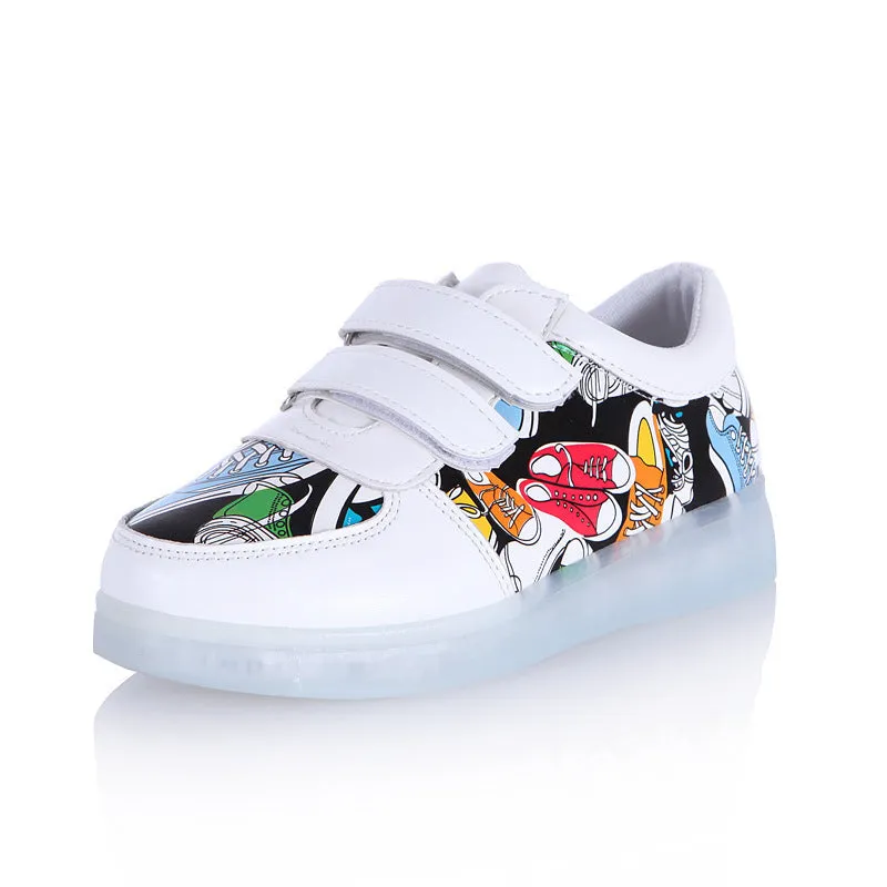 Kids' LED Light-Up Velcro Shoes