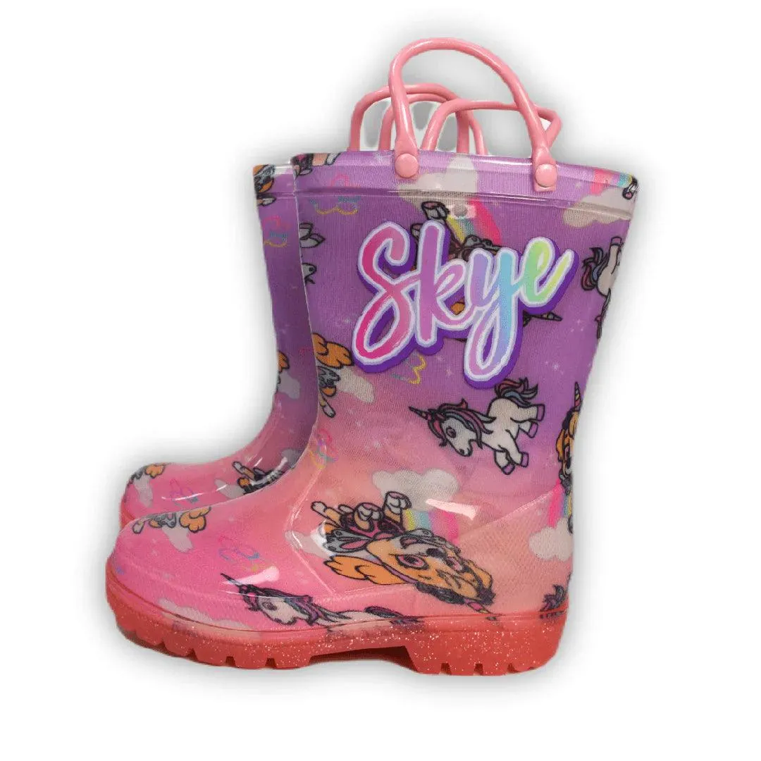 Kids Shoes Paw Patrol Toddler Girls Light-up Rain Boots