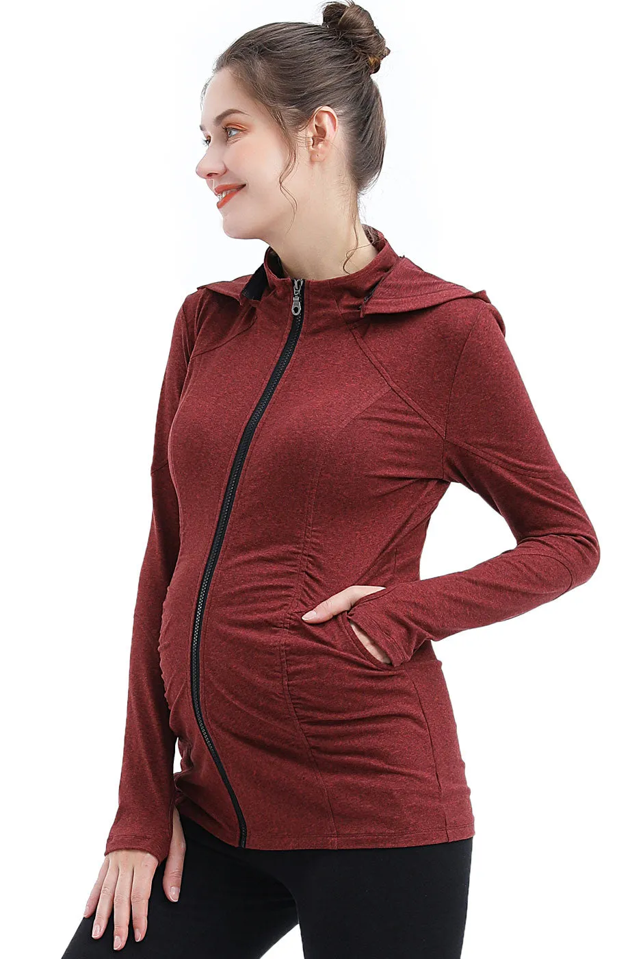 Kimi   Kai Maternity "Jojo" Performance Jacket with Detachable Hood