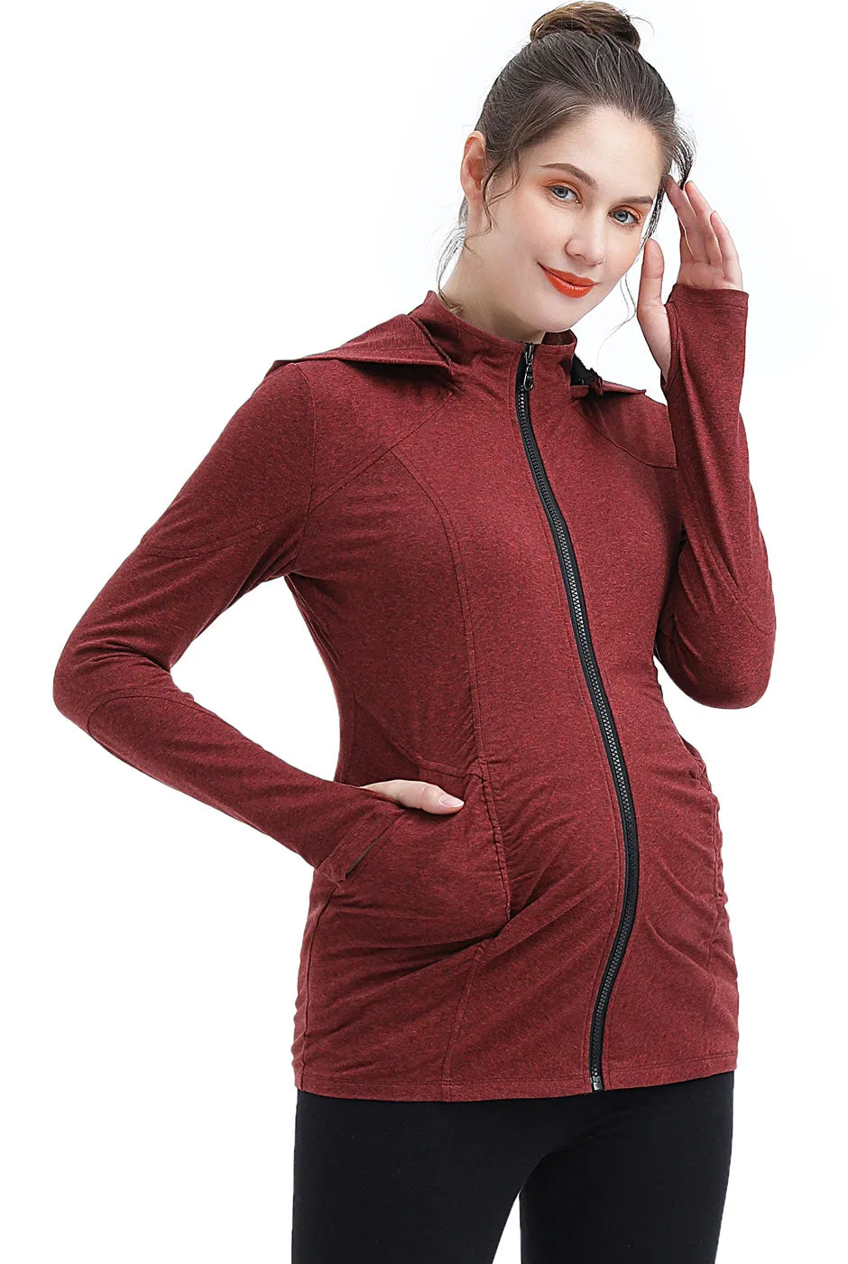 Kimi   Kai Maternity "Jojo" Performance Jacket with Detachable Hood