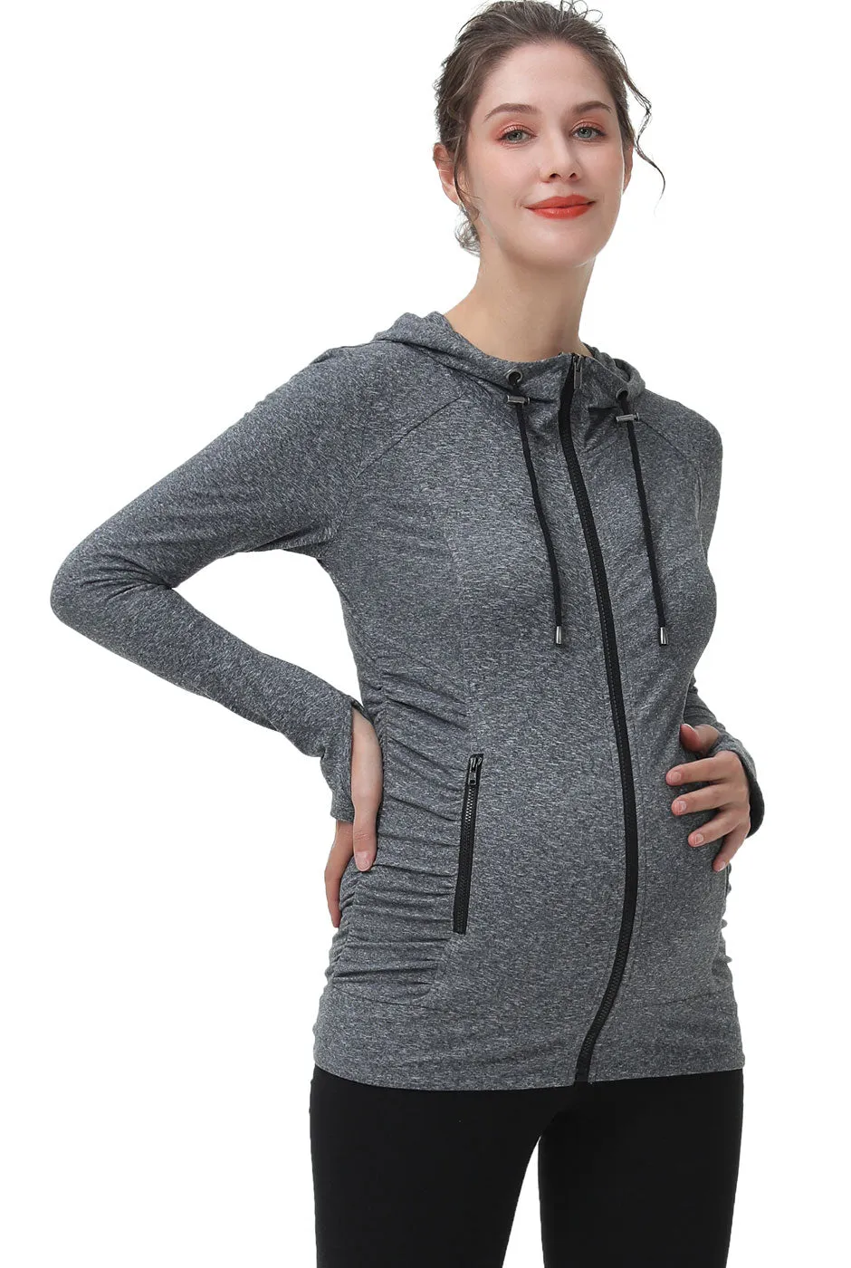 Kimi   Kai Maternity "Momo" Ruched Performance Jacket