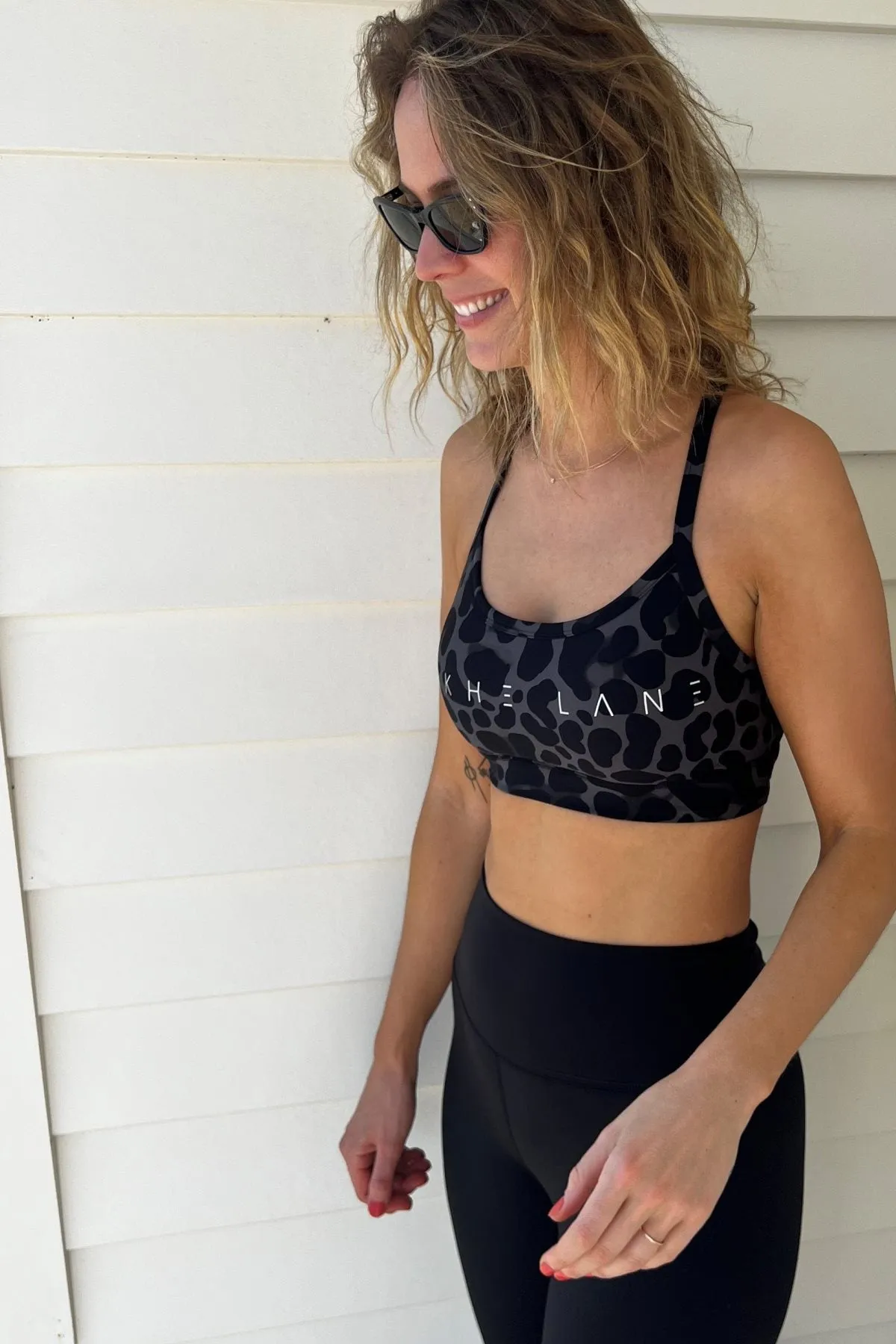 Laetitia Grey Leopard Print Crop Top