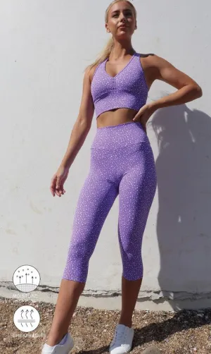 Lavender Star Dust Body Luxe Capri Leggings