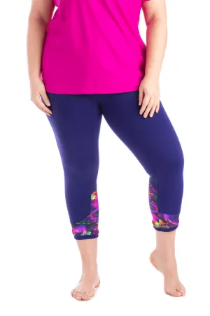 Legging 7/8 Sport Le Diamond Back 22'' (Bleu Fluo) Taille Plus de MOOV Activewear