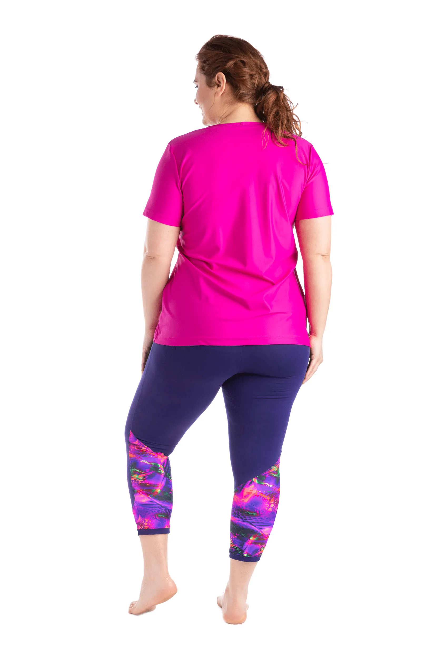 Legging 7/8 Sport Le Diamond Back 22'' (Bleu Fluo) Taille Plus de MOOV Activewear