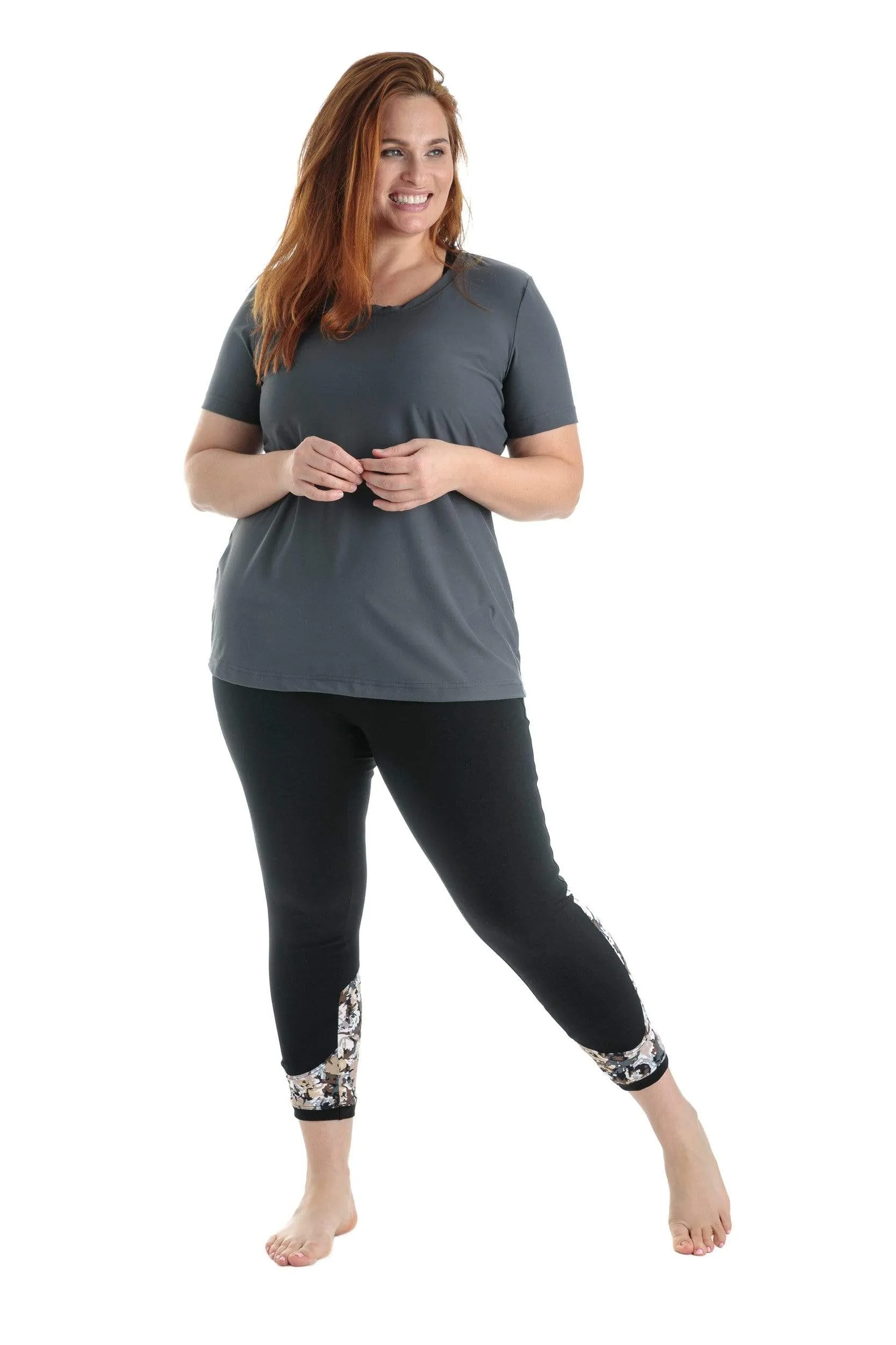 Legging 7/8 Sport Le Diamond Back 22'' (Bouleau Blanc) Taille Plus de MOOV Activewear