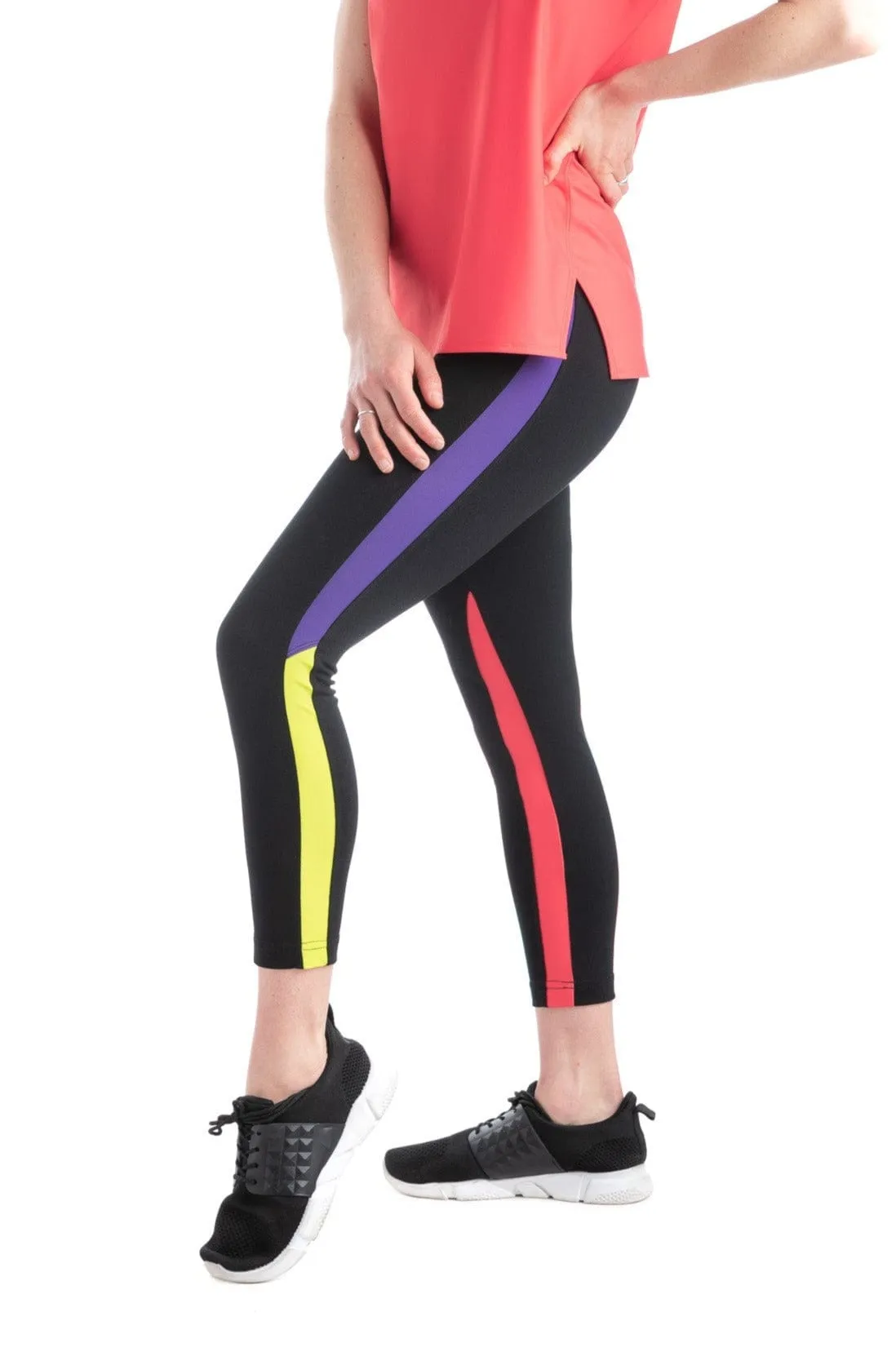 Legging de Sport 7/8 Le Lay-Line 22'' Taille Plus (Noir-Fluo) de MOOV Activewear