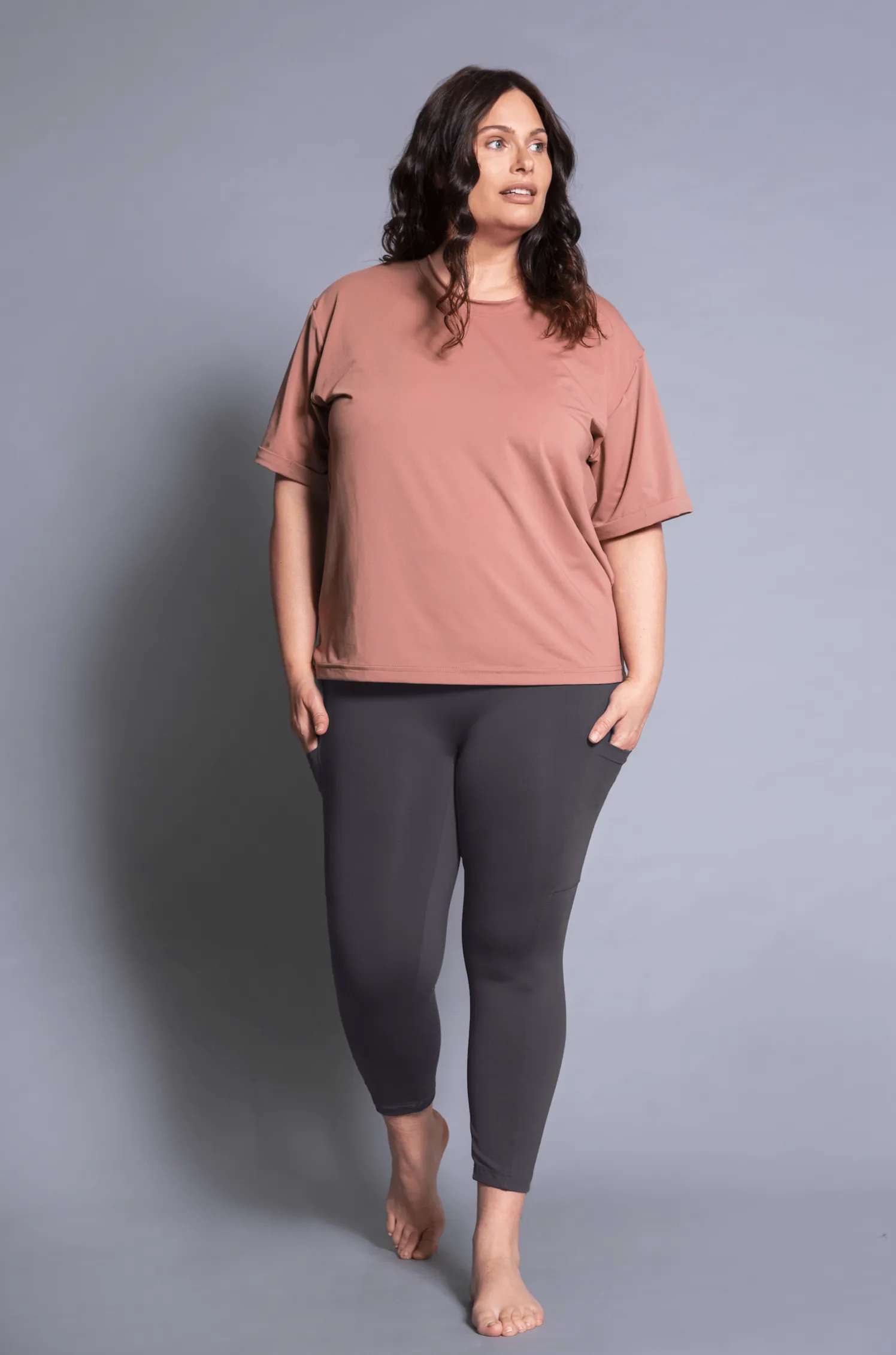 Legging Gainant à 3 poches Le Offside 22'' Taille Plus (Acajou) de MOOV Activewear