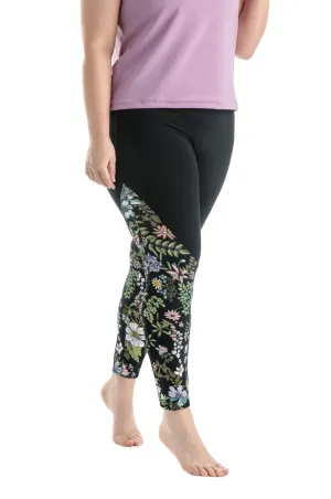 Legging Sport Le Fairway 29.5'' Taille Plus (Noir-Floral) de MOOV Activewear