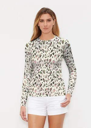 Leopard Bouquet (8019) ~ Long Sleeve Rash Guard