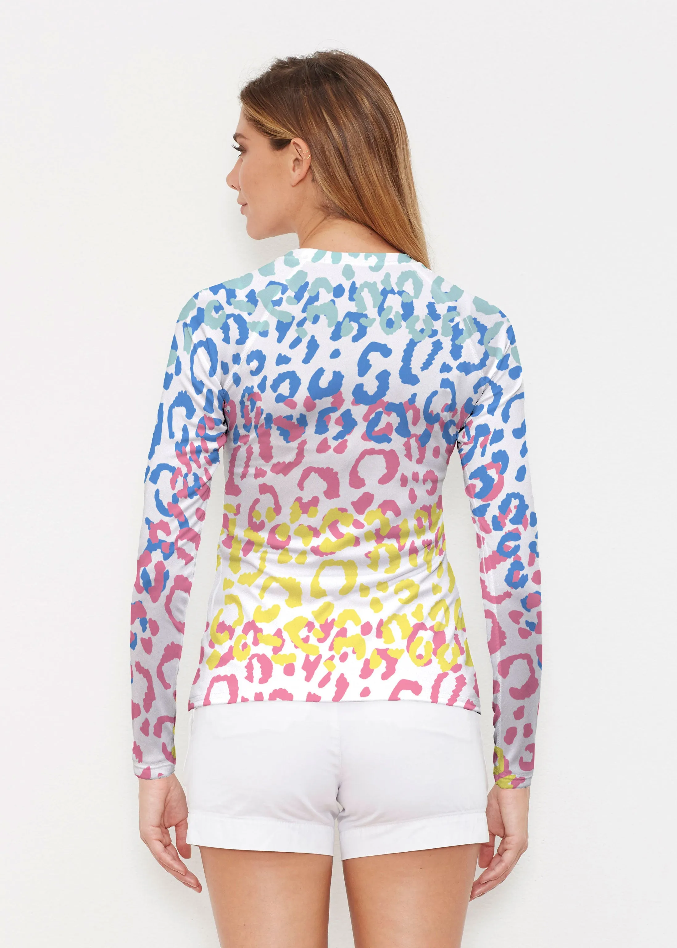 Leopard Ombre Rainbow (7899) ~ Long Sleeve Rash Guard