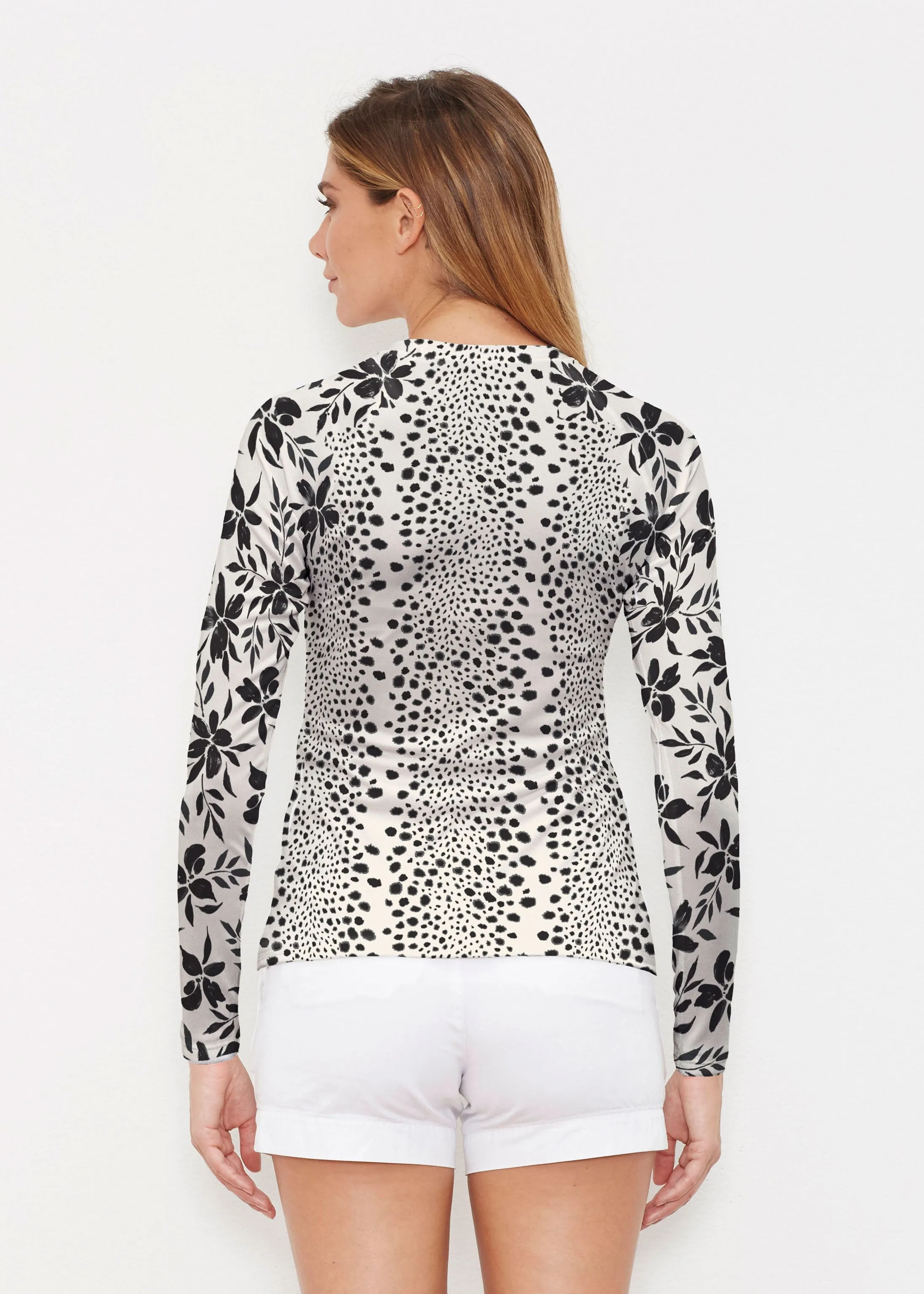 Leopard Rose (8018) ~ Long Sleeve Rash Guard