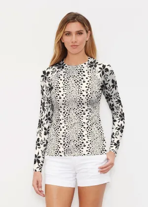 Leopard Rose (8018) ~ Long Sleeve Rash Guard