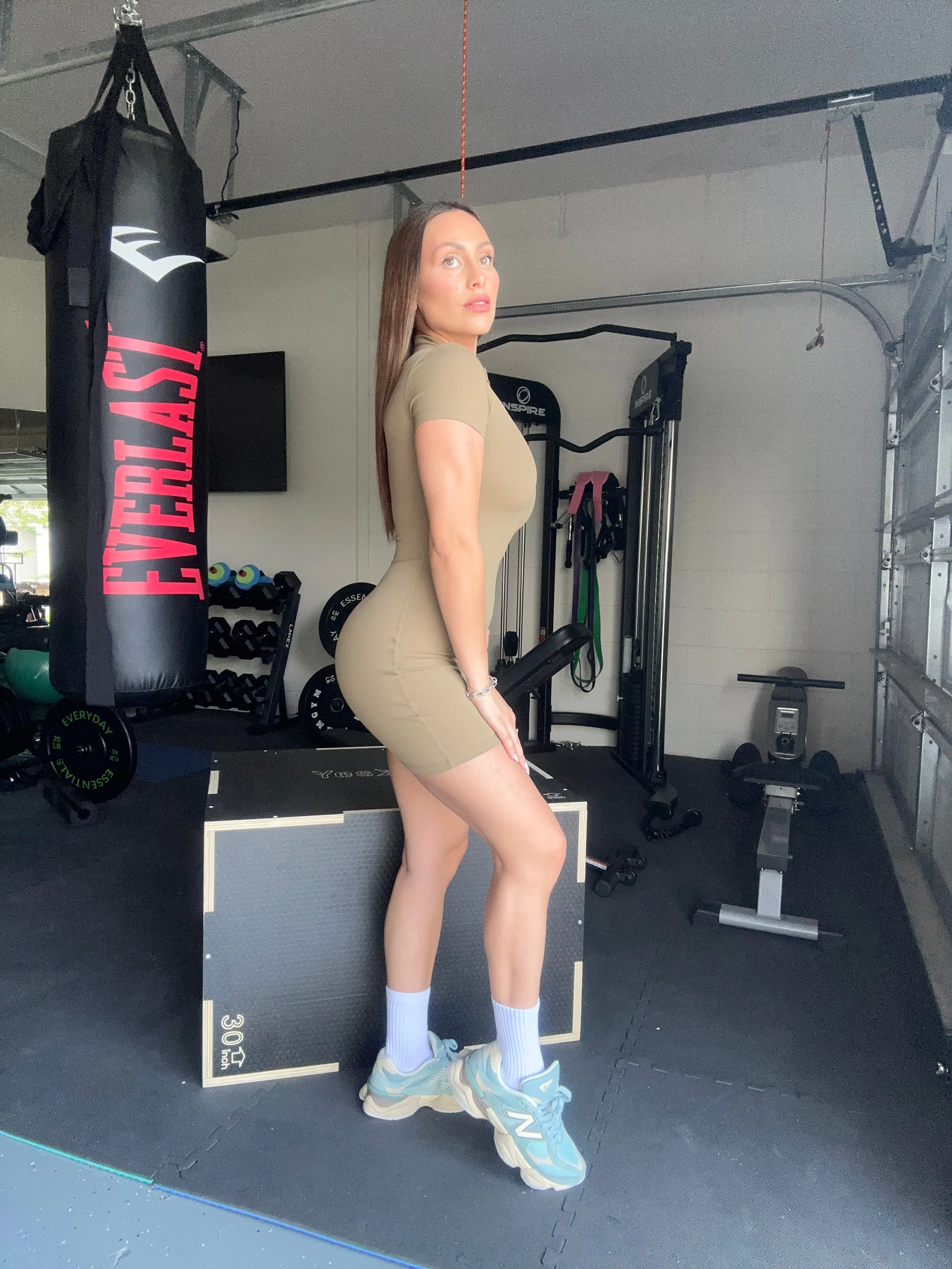 Light Olive Short Jumpsuit