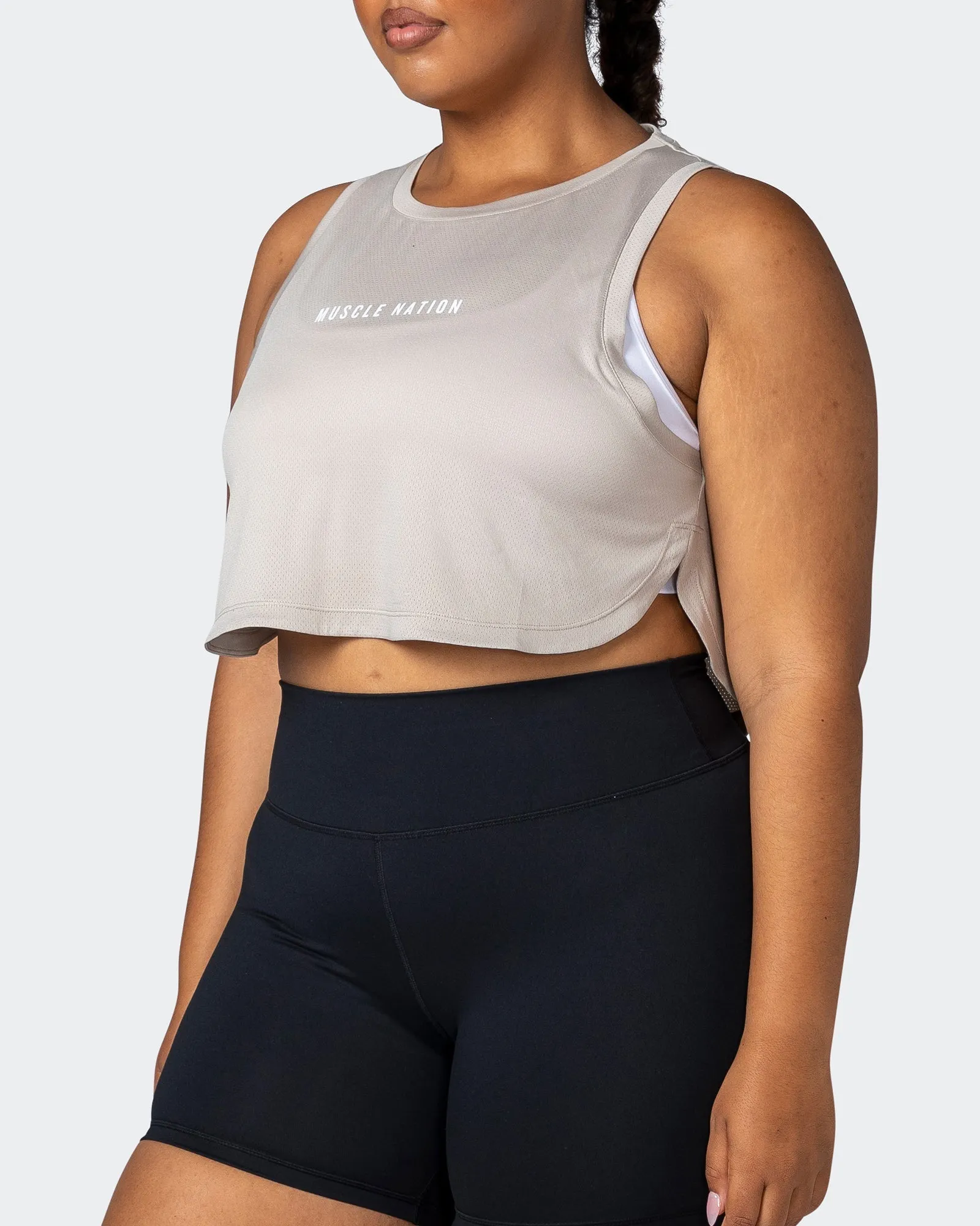 Limitless Cropped Training Tank - Bone