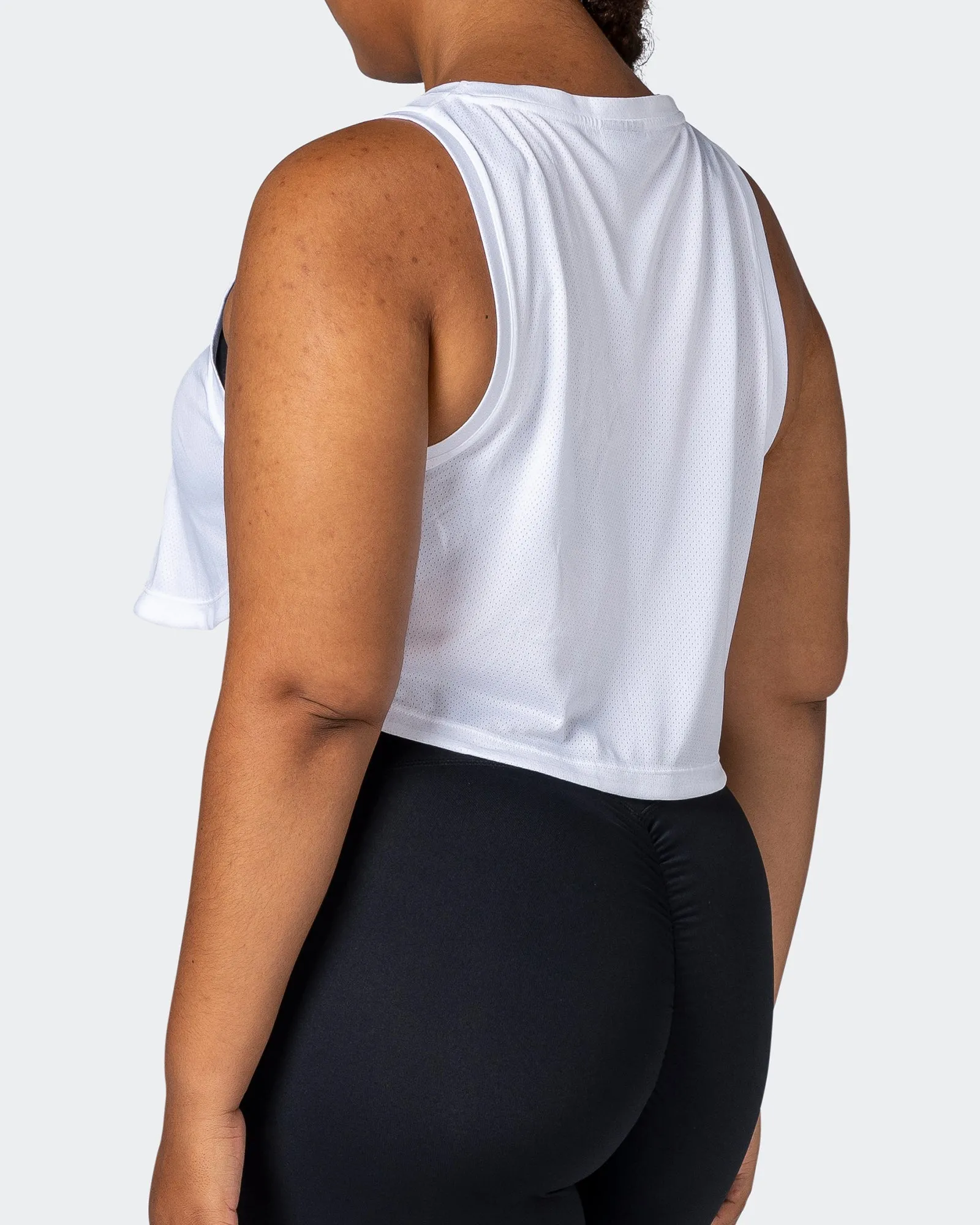 Limitless Cropped Training Tank - White
