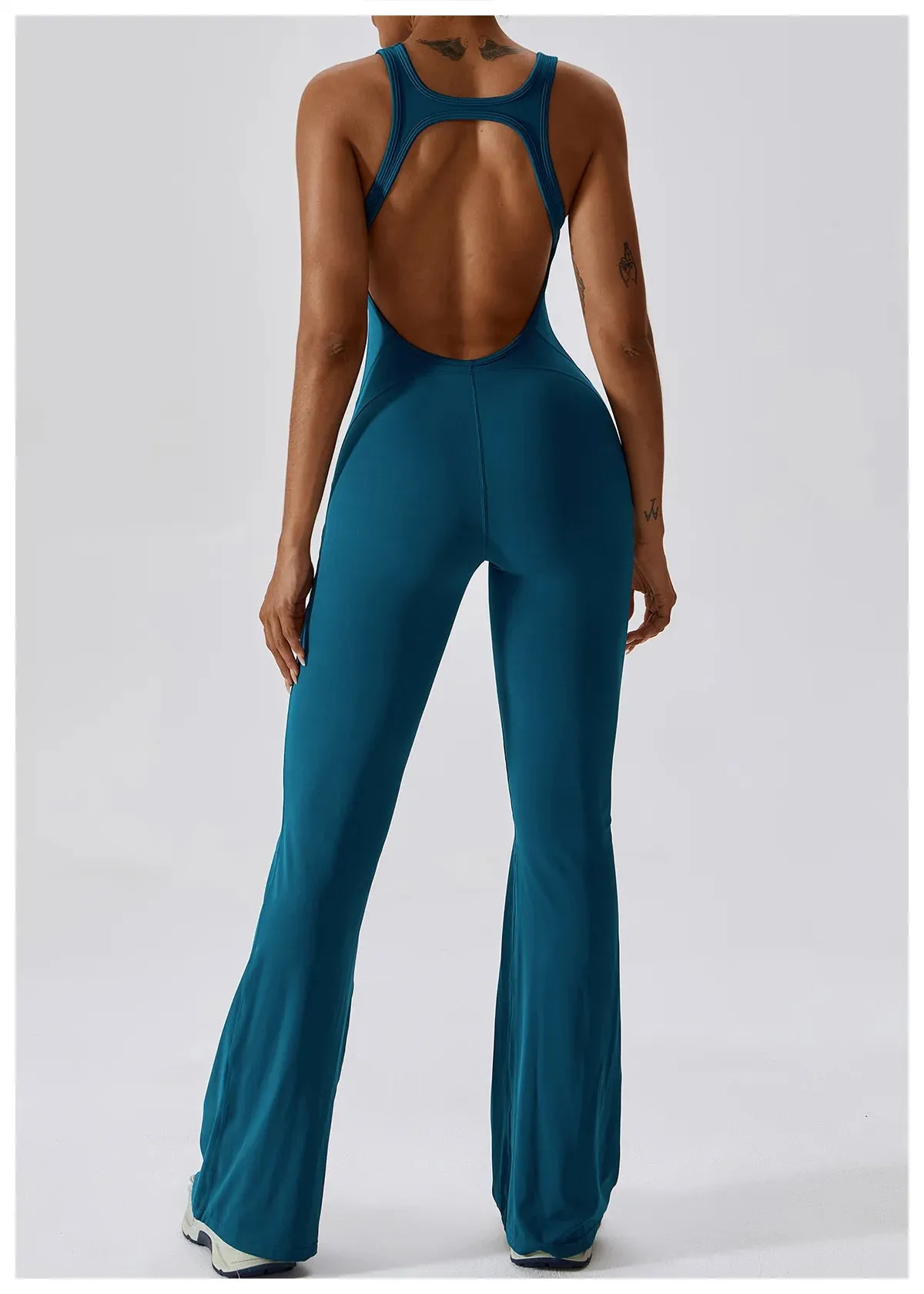Lolu Backless Jumpsuit Flare
