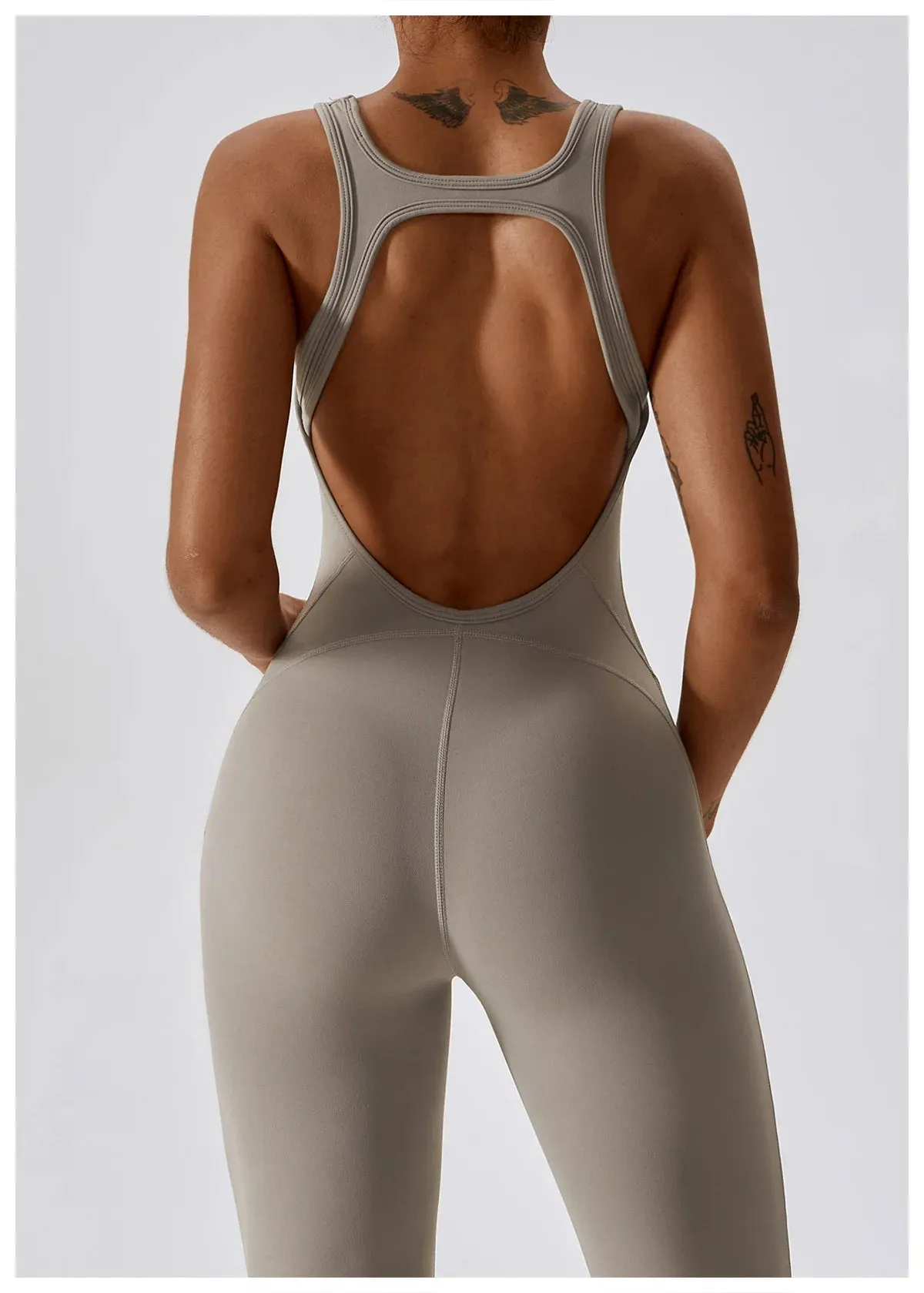 Lolu Backless Jumpsuit Flare