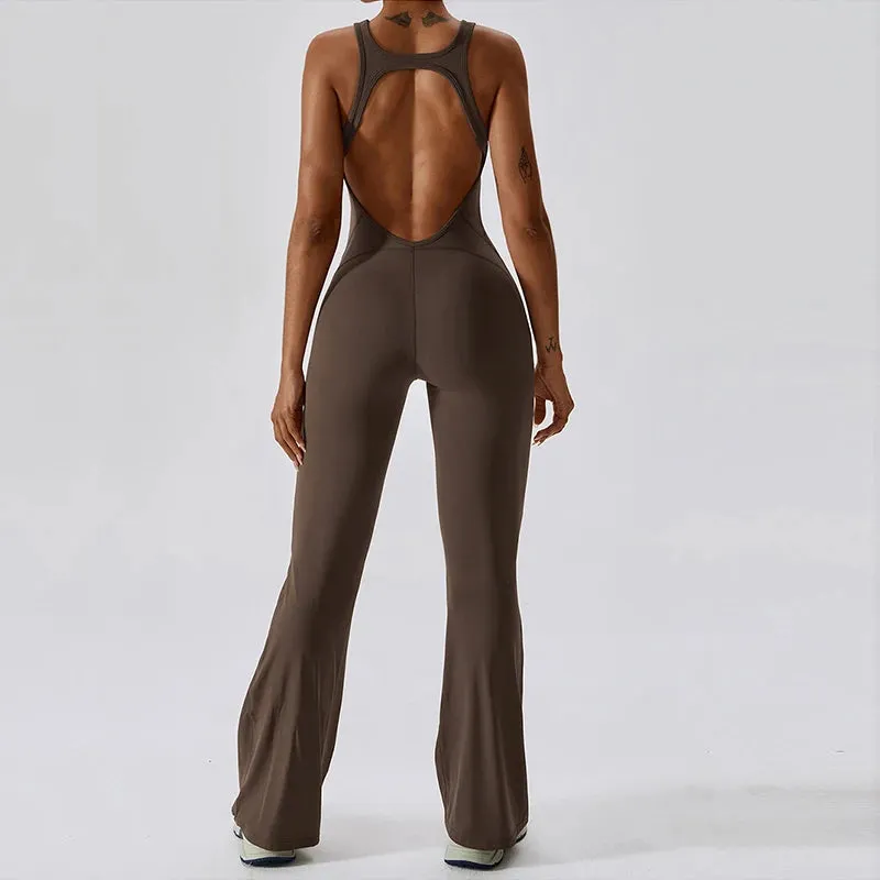 Lolu Backless Jumpsuit Flare