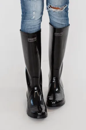 London Fog Thames Rain Boots- Black