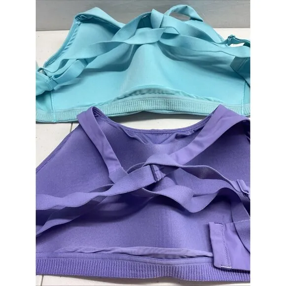 Lot of 2 Lululemon Energy sports Bra Size 32DDD Strappy Purple, teal, EUC Yoga