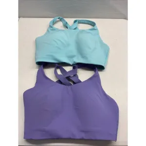 Lot of 2 Lululemon Energy sports Bra Size 32DDD Strappy Purple, teal, EUC Yoga